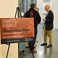 Image of iCons Idea Slam Sign during reception