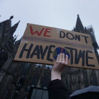 Pic of environmental protest sign "We Dont Have Time"