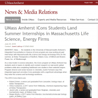 iCons students intern at MA life science & energy firms