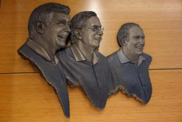Robert '70, Richard '55 and William '55 Mahoney portrayed in the Integrated Sciences Building